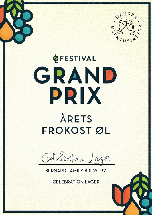 Bernard Celebration Lager kåret som Årets Frokostøl ved Ølfestival Grand Prix 2026