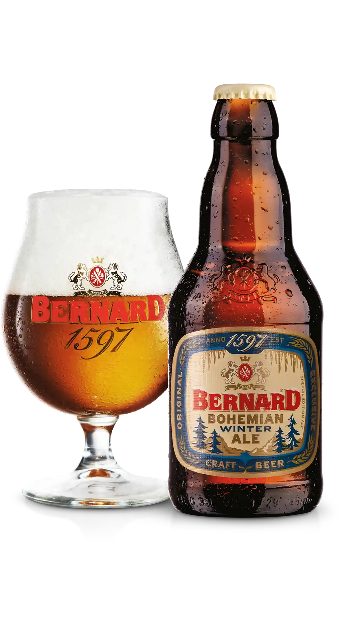 Bernard Bohemian Ale 8.2% i 0.33 l og ølglas – importeret af Beer Bros, kvalitetsøl fra Tjekkiet