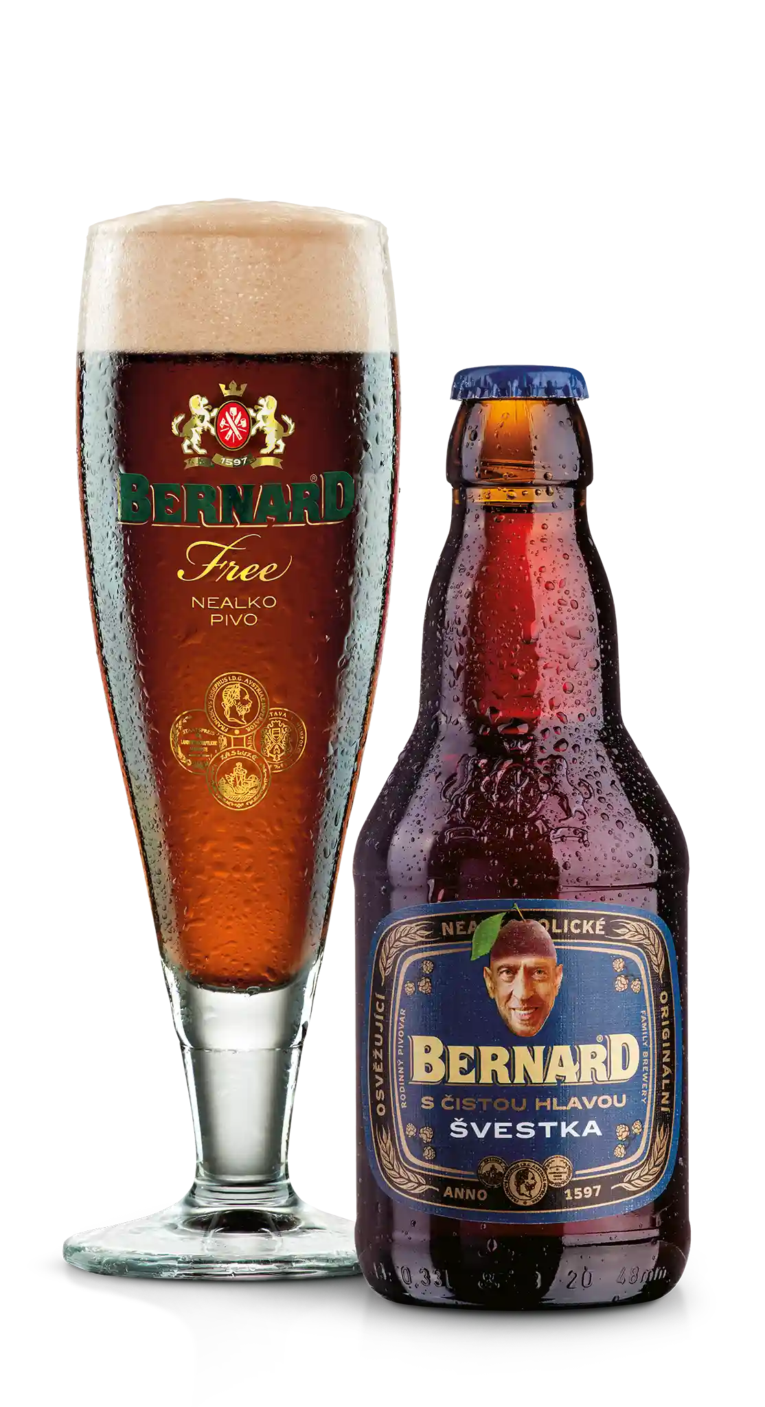 Bernard Plum alkoholfri i 0.33 l og ølglas – importeret af Beer Bros, kvalitetsøl fra Tjekkiet